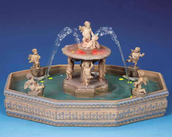 LEMAX VILLAGE COLLECTION LIGHTED VILLAGE SQUARE FOUNTAIN #14663