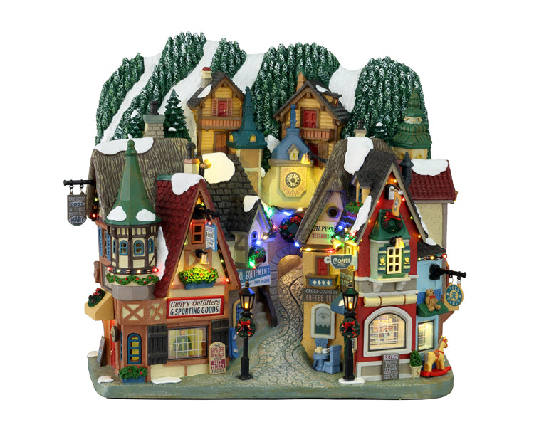 Lemax Artist Alley Lighted Building - Battery Operated Village Display With Interior Scene