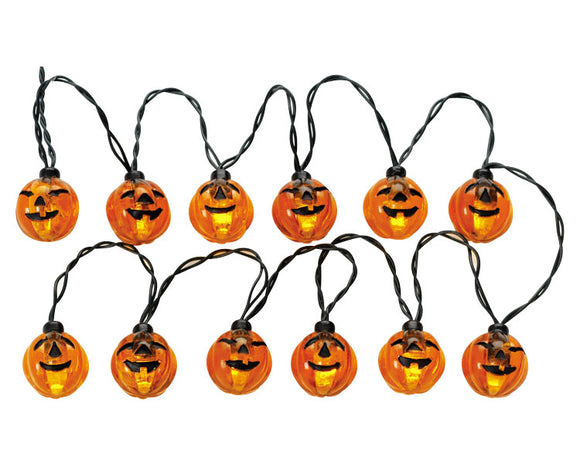 Lemax Spooky Town - 12 Lighted Pumpkin Garland String #24759