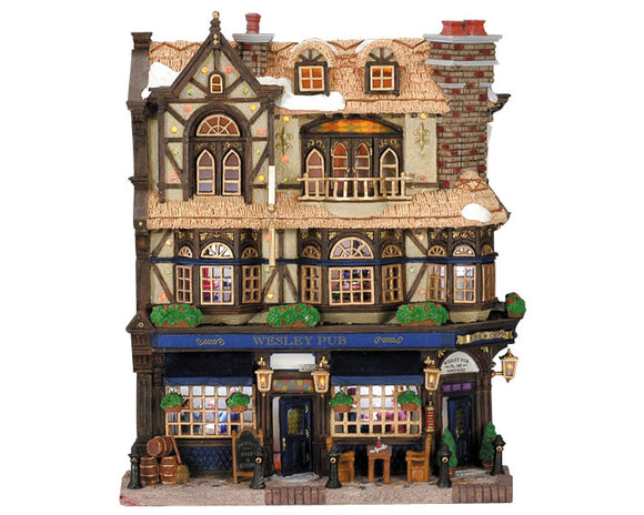 Lemax Village Collection WESLEY PUB, BATTERY-OPERATED (4.5V) #45099