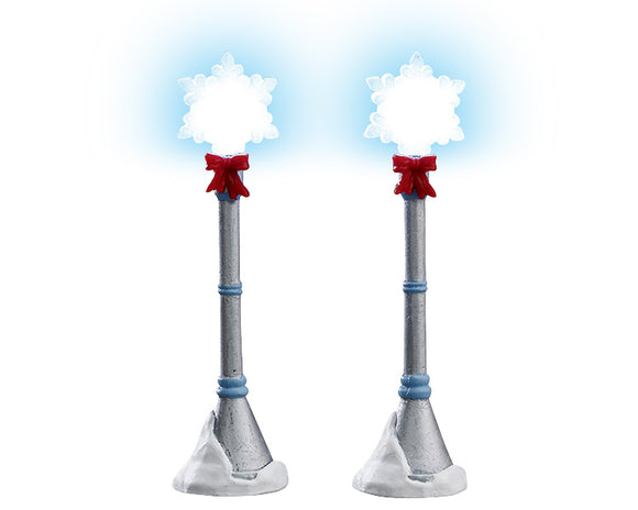 LEMAX SNOWFLAKE LAMP POST, SET OF 2, (4.5V) #74228