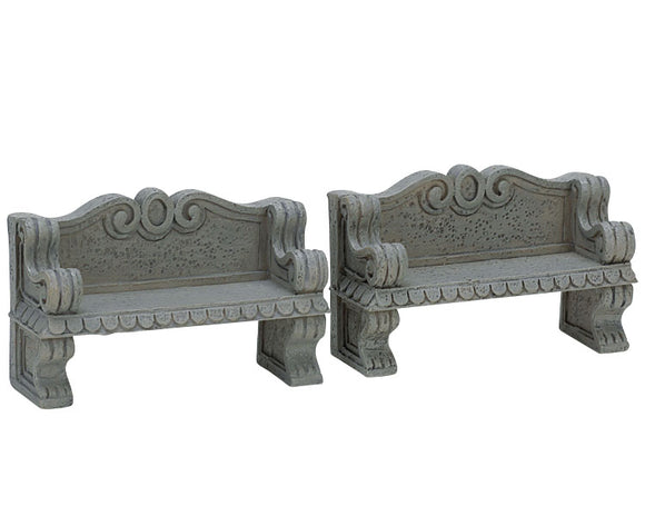 Lemax Village Collection Stone Bench, Set Of 2 #74612