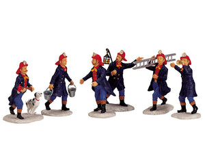 NEW LEMAX CHRISTMAS FIGURINES FIREMAN, SET OF 6 #02446