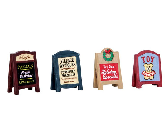 Lemax Village Collection Village Signs, Set Of 4 #64071
