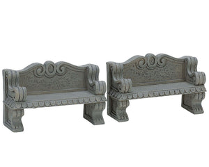 Lemax Village Collection Stone Bench, Set Of 2 #74612